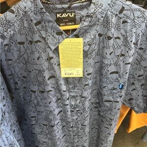 ISO NEW KAVU festaruski party shirt in Narwhal Blues